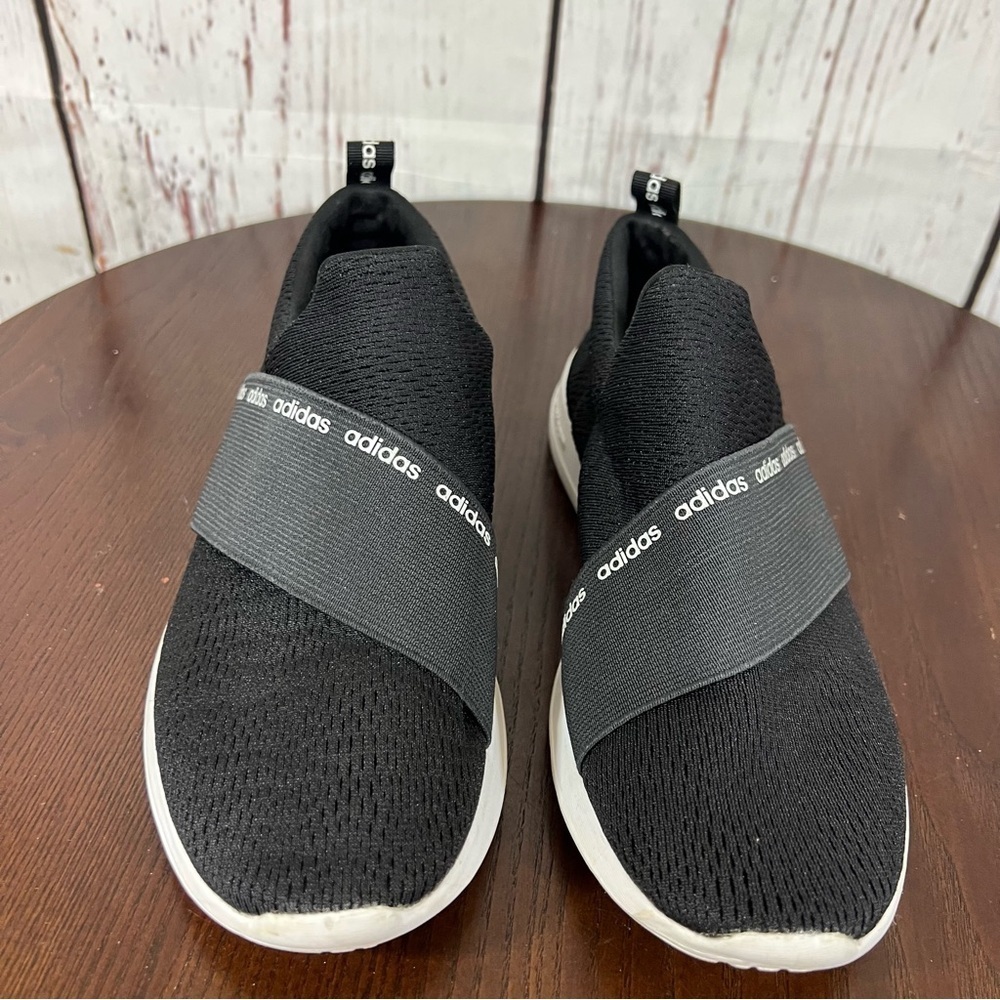 Adidas cloud foam mesh WoMen's Black Slip-On Shoes light weight & comfy 7  GUC - Picture 6 of 16